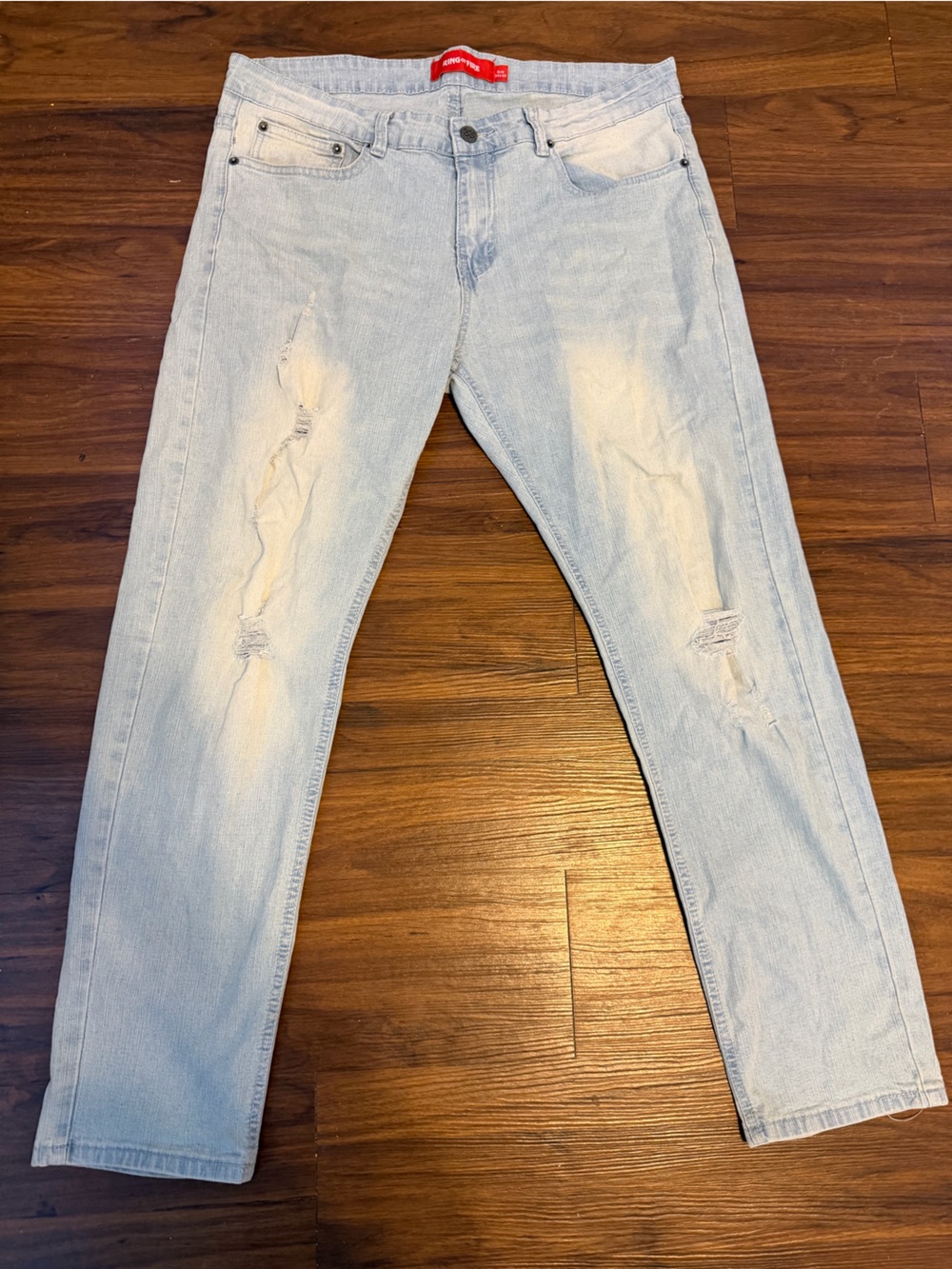 Ring of Fire Light Wash Distressed Men’s Jeans